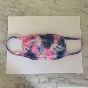Handmade navy and pink tie dye face mask